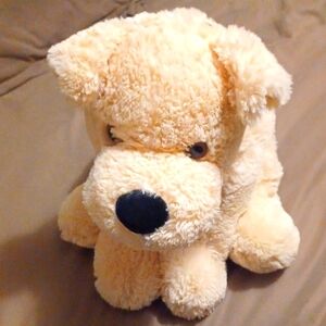 Plush Cream Dog Over 12 Inches Tall
